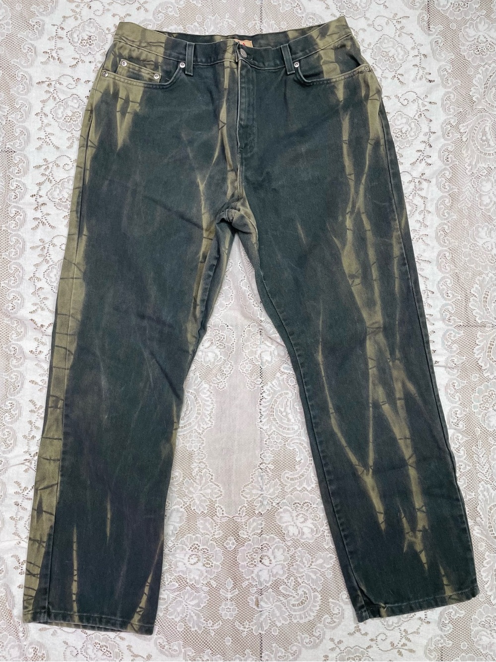 🌱5/$25🌱 Zena | Vintage 90s Green Bleached Dyed Jeans
